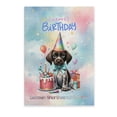thumbnail image 1 of Happy Birthday Cute Puppy German Shorthaired Pointer with Cake Gifts Party Hat Vertical Matte Canvas Poster GSP Lover Dog Gift Wall Art Home Decor - 00029, 1 of 5