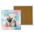 thumbnail image 1 of Happy Birthday Cute Puppy Pug with Cake Gifts Party Hat Set of 4 Stone Coasters Dog Lover Gifts 4x4in Absorbent Soapstone Coaster - 00029, 1 of 5
