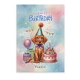thumbnail image 1 of Happy Birthday Cute Puppy Vizsla with Cake Gifts Party Hat Vertical Matte Canvas Poster Vizslas Dog Lover Gifts Idea Wall Art Home Decor - 00029, 1 of 5