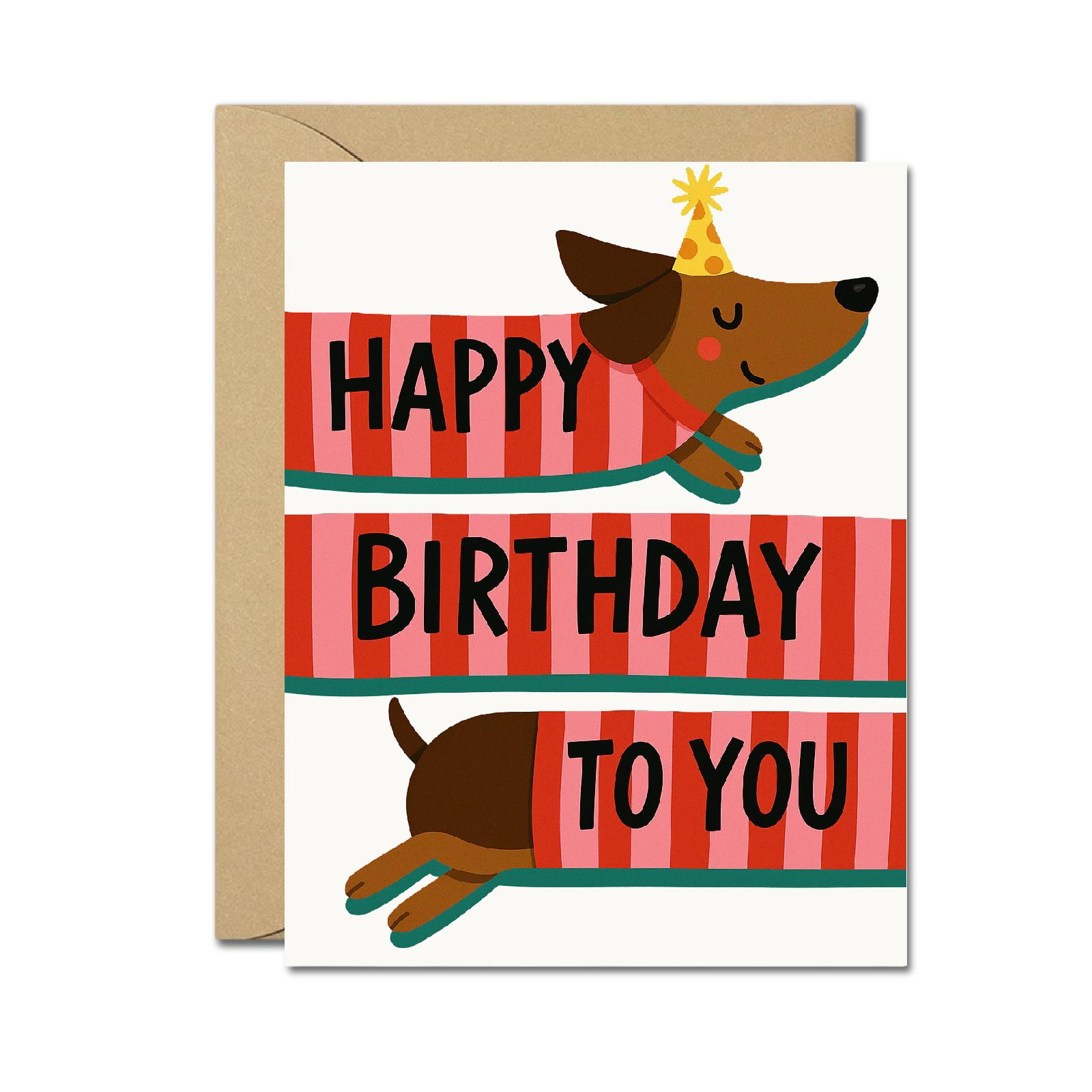 Happy Birthday Dachshund Card – Cute Sausage Dog Birthday Greeting Card ...