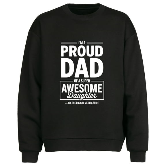 Happy Birthday, Dad Father's Day Design Unisex Crew Neck Sweatshirt Men's Spring & Fall Long-Sleeve T-Shirt Loose Fit,Sizes S-2XL