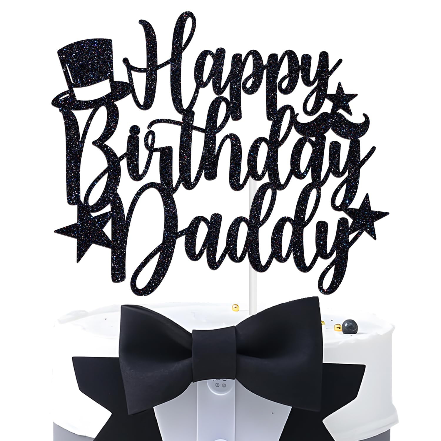 Best Husband Dad Cake Topper - Gold Acrylic Birthday & Father's Day Decor, Reusable Party Supply