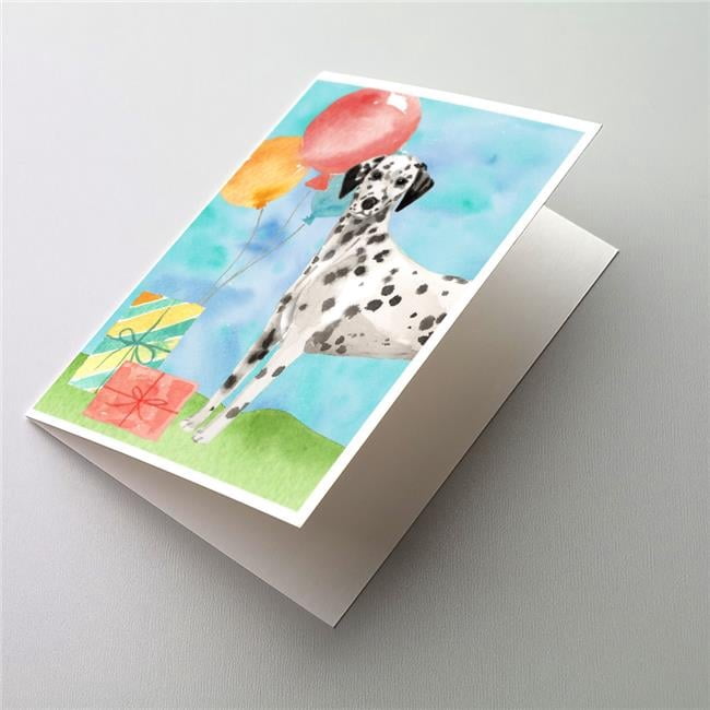 Happy Birthday Dalmatian Greeting Cards & Envelopes - Pack of 8