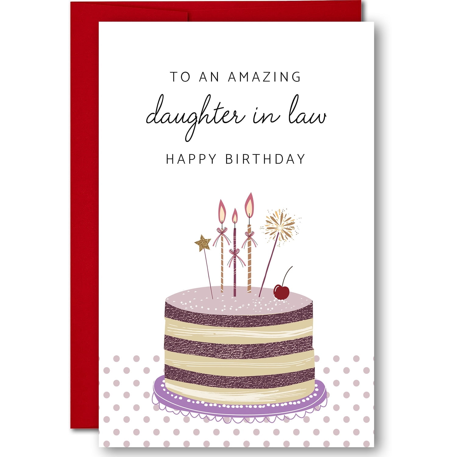 Happy Birthday Karte Für Schwiegertochter – Handgemacht, 14x14 Cm, Mit Umschlag Von Talking Pictures