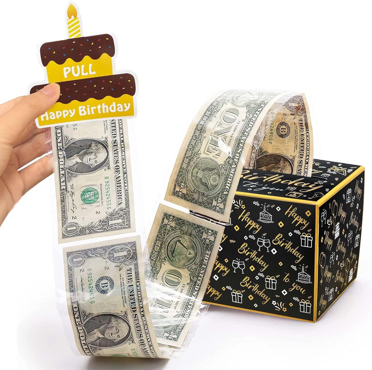 Happy Birthday Day Money Box for Cash Gift Pull,Money Gift Boxes for