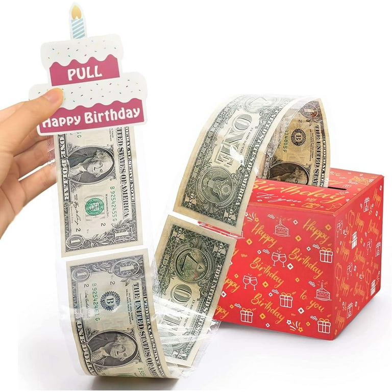 Happy Birthday Money Box Cash Gift Pull, Cash Gift Box, Cash Gift