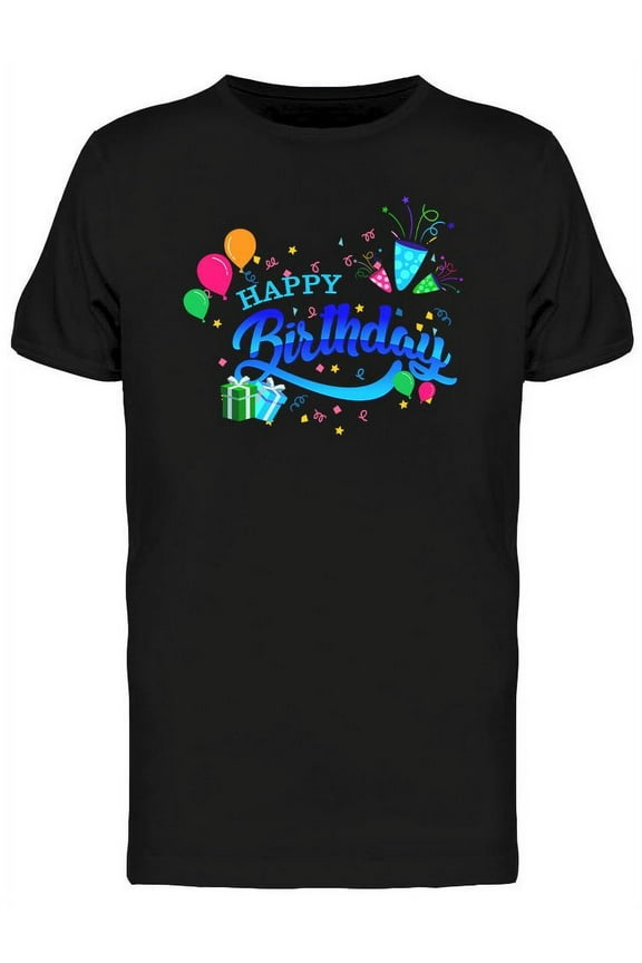 Happy Birthday Design. T-Shirt Men -Image by Shutterstock, Male Large