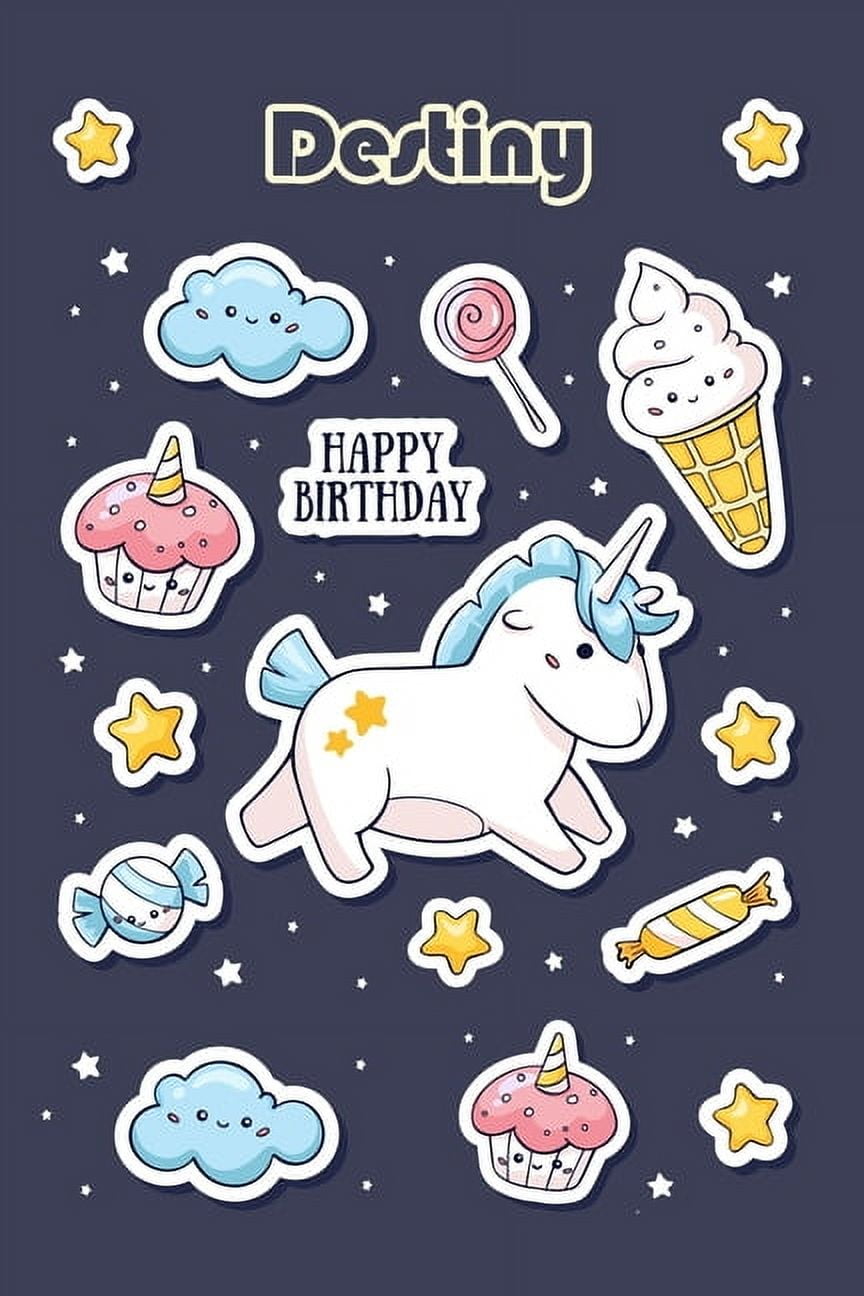 Deluxe Publishing Happy Birthday Destiny (100 Cute Cartoon Decorations) Paperback