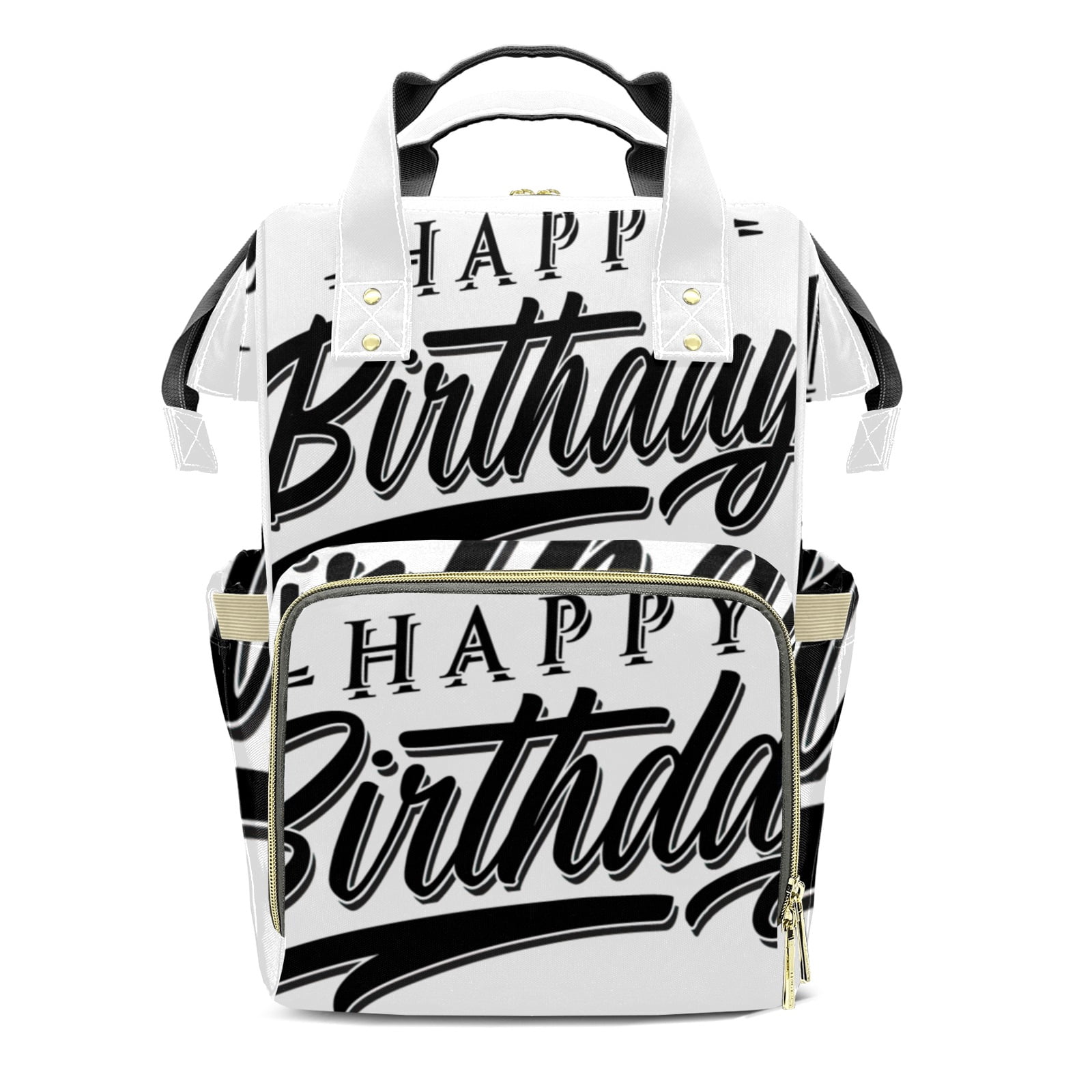 Happy Birthday Diaper Backpack – Large Capacity, Insulated Baby Bottle Pocket, Multifunctional Mommy Bag for Boys & Girls