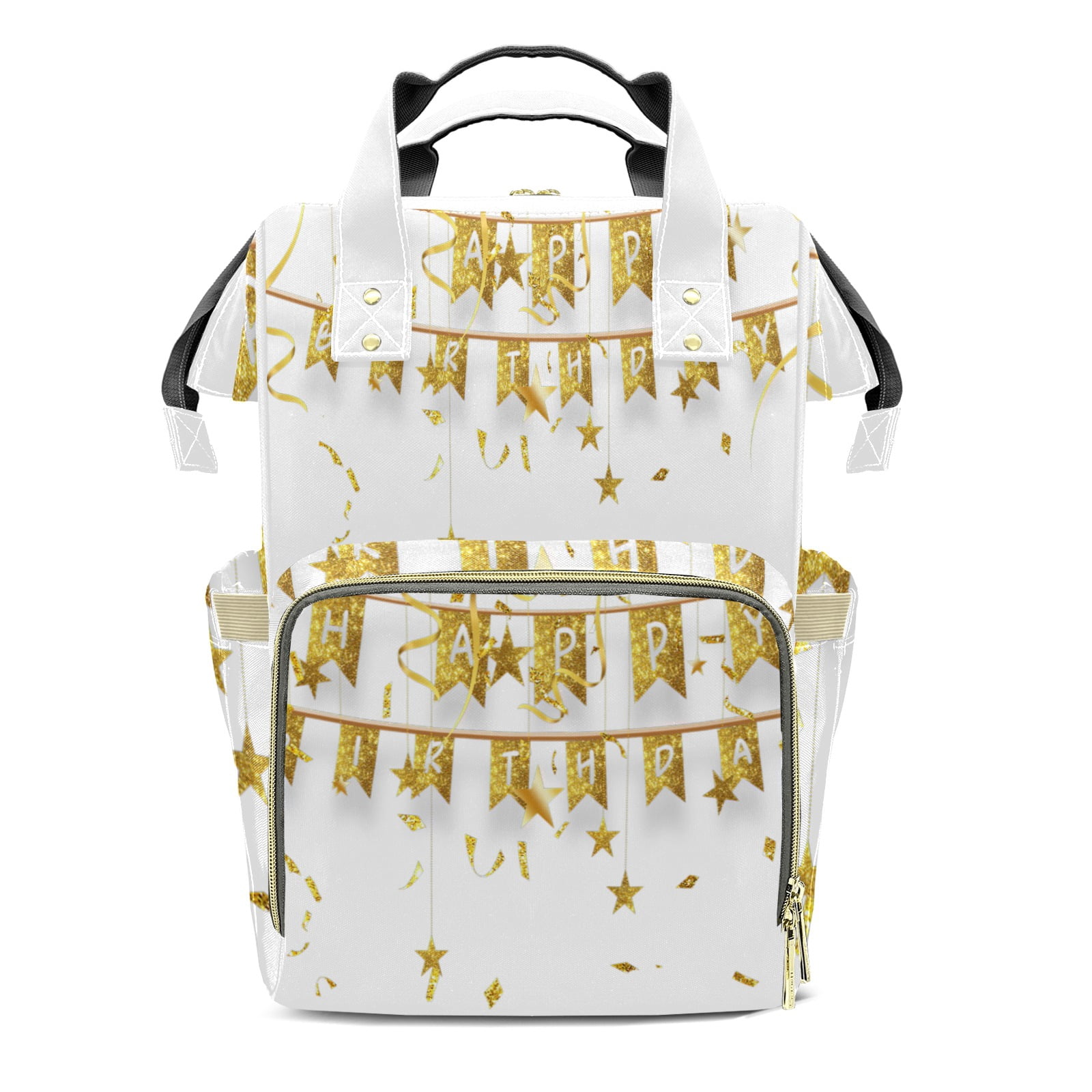 Happy Birthday Diaper Backpack – Large Capacity, Insulated Baby Bottle Pocket, Multifunctional Mommy Bag for Boys & Girls