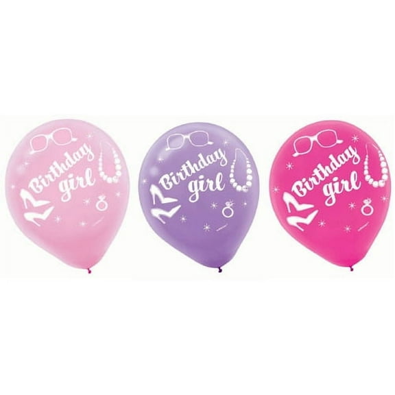 Happy Birthday Doll Latex Balloons (6ct)