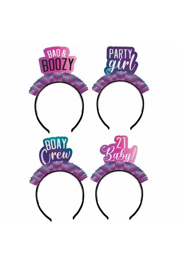 Happy Birthday 'Finally 21' Headbands (4pc)
