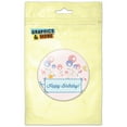 thumbnail image 1 of Happy Birthday Flowers Birds Butterflies Pinback Button Pin Badge, 1 of 2