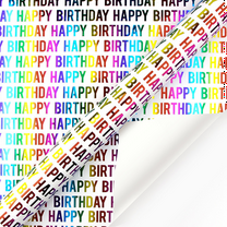 Happy Birthday Foil Wrapping Paper, Colorful Birthday Gift Wrap Roll, Vibrant Colorful Birthday Packaging Paper for Birthday Party Gifts, DIY Bouquets & Holiday Present Wrapping, 20*28 in