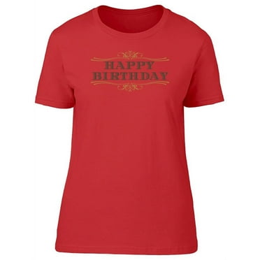 Happy Birthday Font Doodles T-Shirt Women -Image by Shutterstock, Female Medium