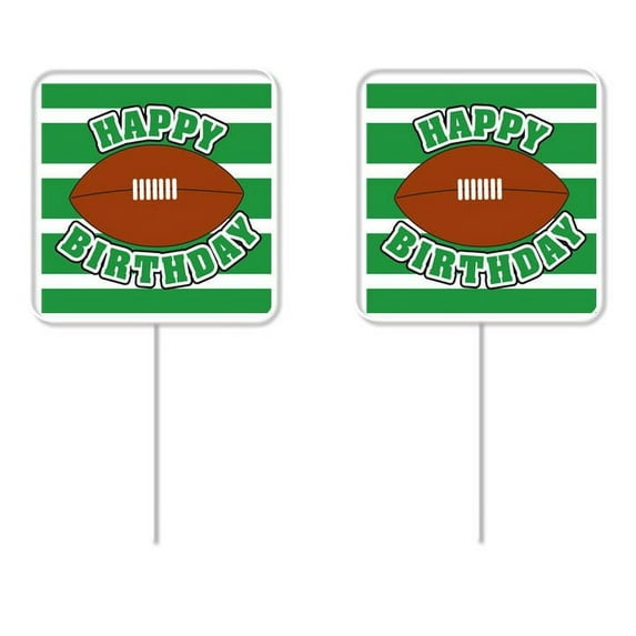 Happy Birthday Football Cupcake Picks 24 Pack