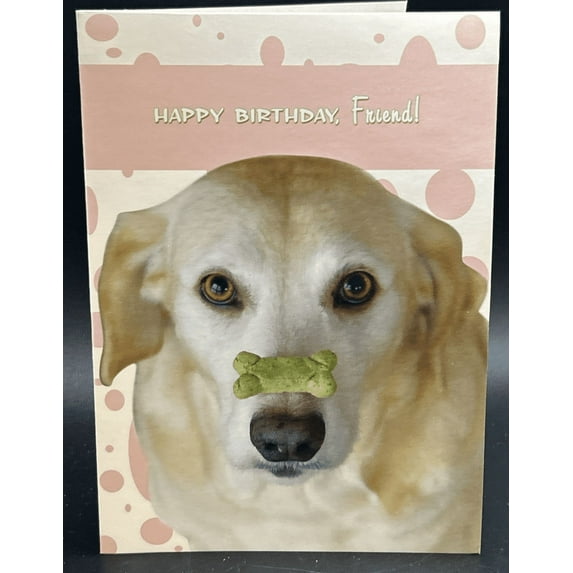 Happy Birthday Friend (Paws & Claws Dog) Greeting Card w/Envelope