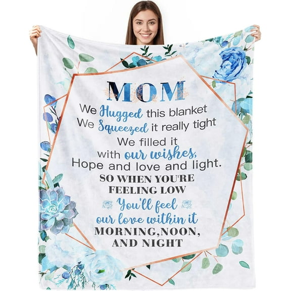 Happy Birthday Gifts for Dad for He Unique Fathers Day Thanksgiving Valentines Day for Men to My Papa Decorations Throw Blanket Soft Bed Flannel…… (mom, 60x50 inch)