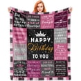 thumbnail image 1 of Happy Birthday Gifts for Women Blanket 60"x50", Gifts for Women Birthday Unique, Womens Bday Gift Ideas for Her, Girl, Friend, Mom, Sister, Grandma, Wife, Happy Bday Gift Blanket, 1 of 7