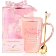 Happy Birthday Gifts for Women friendship sister birthday gifts Pink Coffee Mug Cold Unique Gift for Her Best Friend Cut