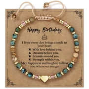 Happy Birthday Gifts for Women, Best Friend Friendship BFF Bestie Bracelets, Sister Gift from Sister, Turquoise Blue Bracelet, Retirement Mom Gifts