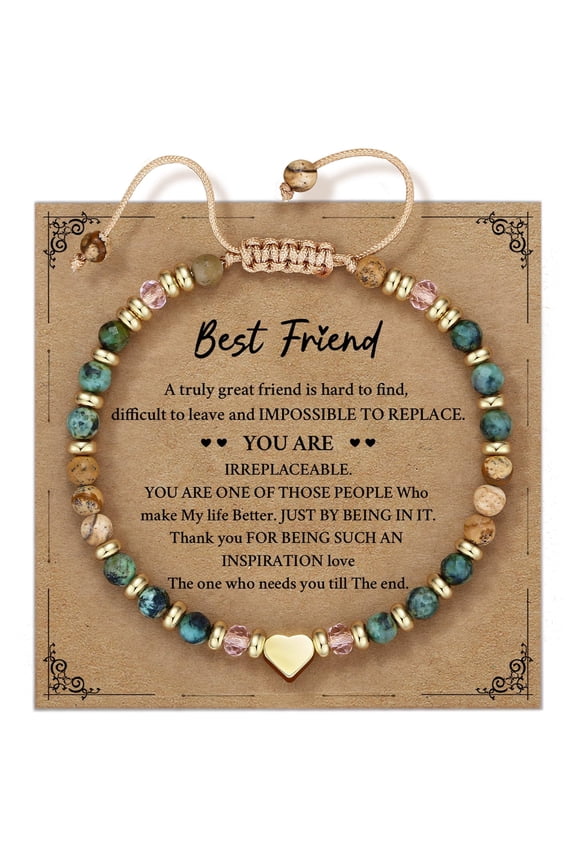 Happy Birthday Gifts for Women, Best Friend Friendship BFF Bestie Bracelets, Sister Gift from Sister, Turquoise Blue Bracelet, Retirement Mom Gifts