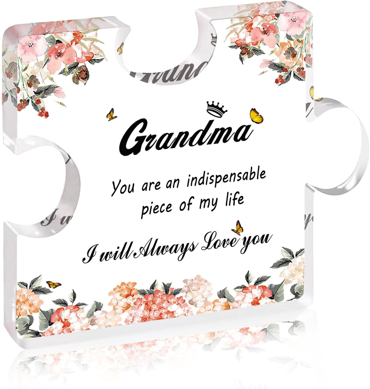 Grandma Birthday Gift - Engraved Acrylic Puzzle Piece, 3.9"x3.1", Desk Decor For Thanksgiving & Christmas - View #11
