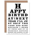 thumbnail image 1 of Happy Birthday Grandpa Grandma Eye Test Old Age Greetings Card Plus Envelope Blank inside, 1 of 3