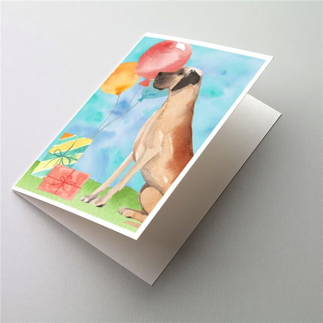 Happy Birthday Great Dane Greeting Cards & Envelopes - Pack of 8