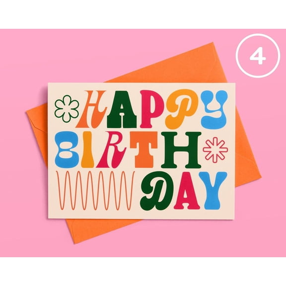 Happy Birthday Greeting Card – Colorful Fun Design with Envelope Included – Perfect for Celebrating Birthdays – Blank Inside for Personal Messages