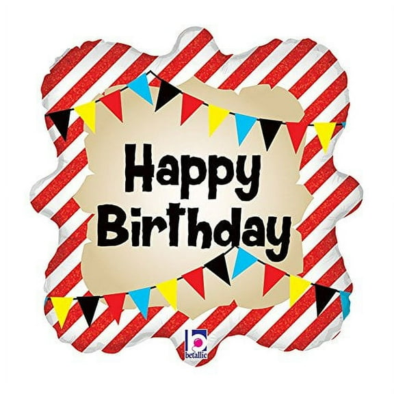 Happy Birthday Holographic Pirate Balloon, 18 Inches, 1 Count