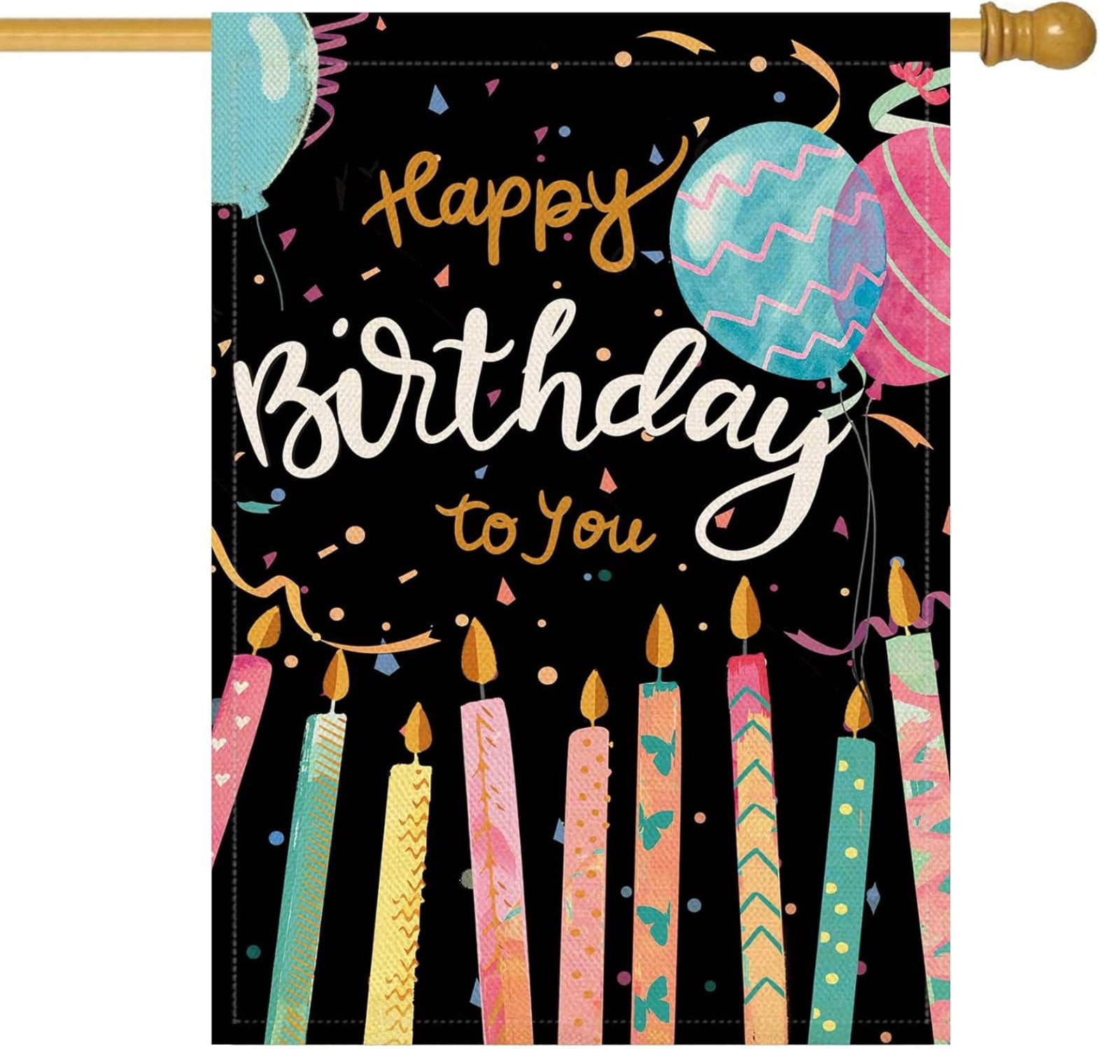 Happy Birthday House Flag Double Sided Birthday Party Welcome Garden Yard Flag Vertical Farmhouse Outdoor Outside Home Celebration Decoration