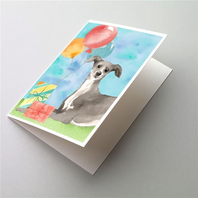 Happy Birthday Italian Greyhound Greeting Cards & Envelopes - Pack of 8