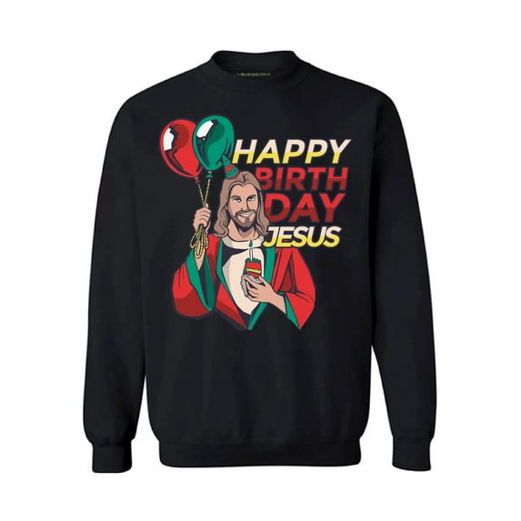 Happy Birthday Jesus Christmas Sweater for Men Women Merry Xmas Happy New Year Funny Jesus Sweatshirt