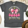 thumbnail image 1 of Happy Birthday Jesus Shirt – Pink Bow Christmas Christian T-Shirt, Dark Heather, Size XL, 1 of 6