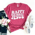 thumbnail image 1 of Happy Birthday Jesus T-shirt Religious Top Christmas Gift For Her Women's Holiday Tshirt Christian Shirts Snowman Tee Celebration Shirt, 1 of 3