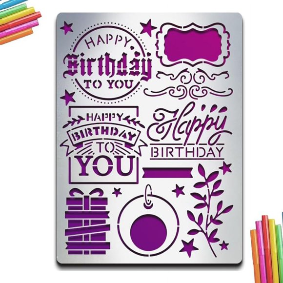 Happy Birthday Stencil