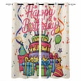 thumbnail image 1 of Happy Birthday Kitchen Curtains Ribbon Cake Balloon Cartoon Cafe Short Curtains for Bathroom Blackout Window Curtain Grommet Small Window Treatment Tier Drapes for Bedroom Living Room 42"x45"x2, 1 of 9