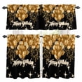 thumbnail image 1 of Happy Birthday Kitchen Curtains Valances and Tiers Set of 3 Golden Gradient Balloons Ribbons Romantic Black Tier Curtains and Valance with Rod Pocket for Small Windows, 27.5"x24", 1 of 9