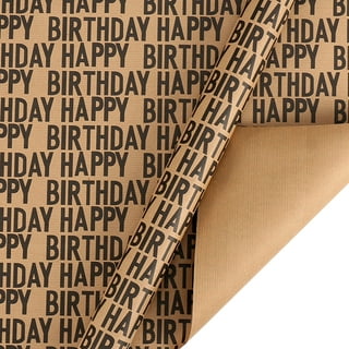 Holiday Time Solid Black Kraft Wrapping Paper, Christmas Natural, 30 Wide,  Fsc Kraft Paper