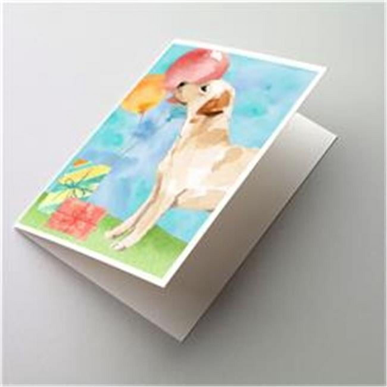 Happy Birthday Labrador Retriever Yellow Greeting Cards & Envelopes - Pack of 8