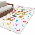 thumbnail image 1 of Happy Birthday Large Area Rugs for Bedroom Living Room, Soft Non Slip Carpet Bedside Rug, Colorful Words Rectangular Floor Cover Kitchen Accent Rug 2.7'x5' for Dining Room/Office, 1 of 9