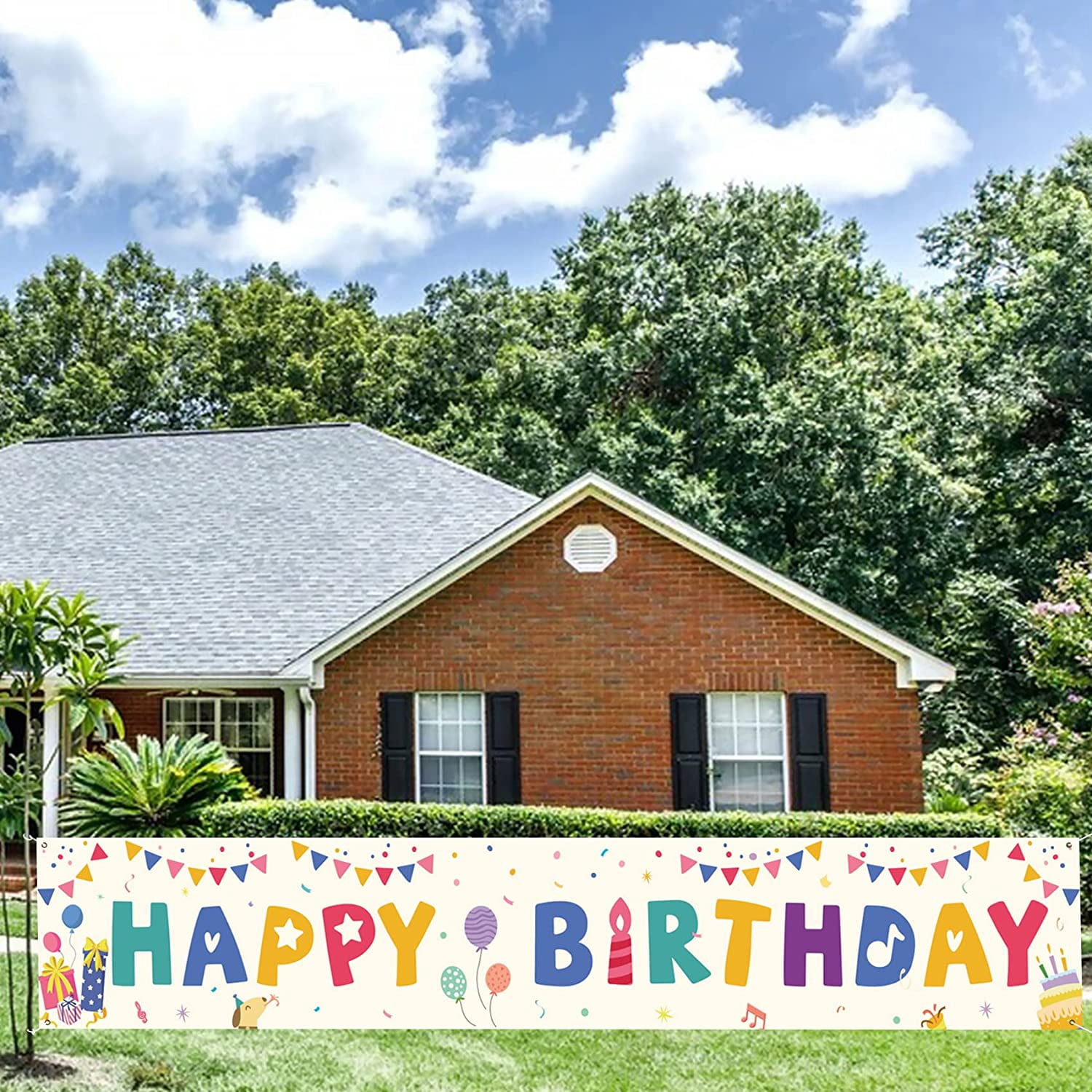 Happy Birthday Gartenflagge - 30,5x45,7 Cm, Doppelseitig, Bunt