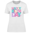 thumbnail image 1 of Happy Birthday Line Art. T-Shirt Women -Image by Shutterstock, Female Medium, 1 of 2