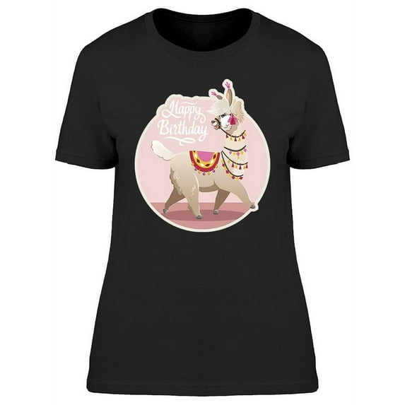 Happy Birthday Llama T-Shirt Women -Image by Shutterstock, Female XX-Large