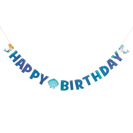 Happy Birthday Mermaid Garland - Party Decor - 1 Piece