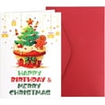 thumbnail image 1 of Happy Birthday & Merry Christmas Card – Cheerful Cupcake with Christmas Tree Design – Envelope Included, Blank Inside – Perfect Dual Celebration Greeting, 1 of 2