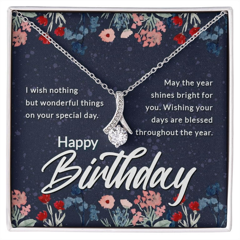 Happy Birthday Message Card Alluring Ribbon Necklace 