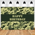 thumbnail image 1 of Happy Birthday Military Theme Backdrop Army Soldier Camouflage Airplane Tank Car Baby Birthday Portrait Photography Background, 1 of 5
