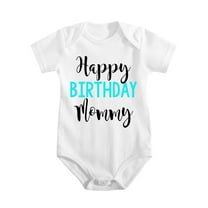 Happy Birthday Mommy - Baby Bodysuits - Babygrow Romper Clothes White-style-1 3-6M